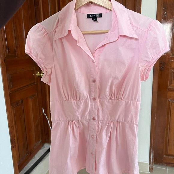 Pink Button Up Top - Picture 6 of 8